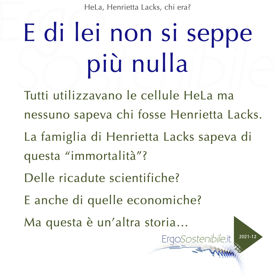 quinta slide HeLa, Henrietta Lacks, chi era?